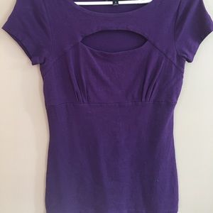 LAST CALL Express Purple Top with Cutout!